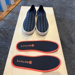 Rothy’s Indigo Gingham Slip On Sneakers 8
